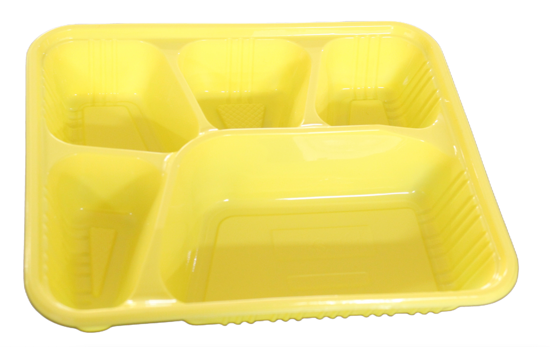 PP five compartment  lunch box (yl)