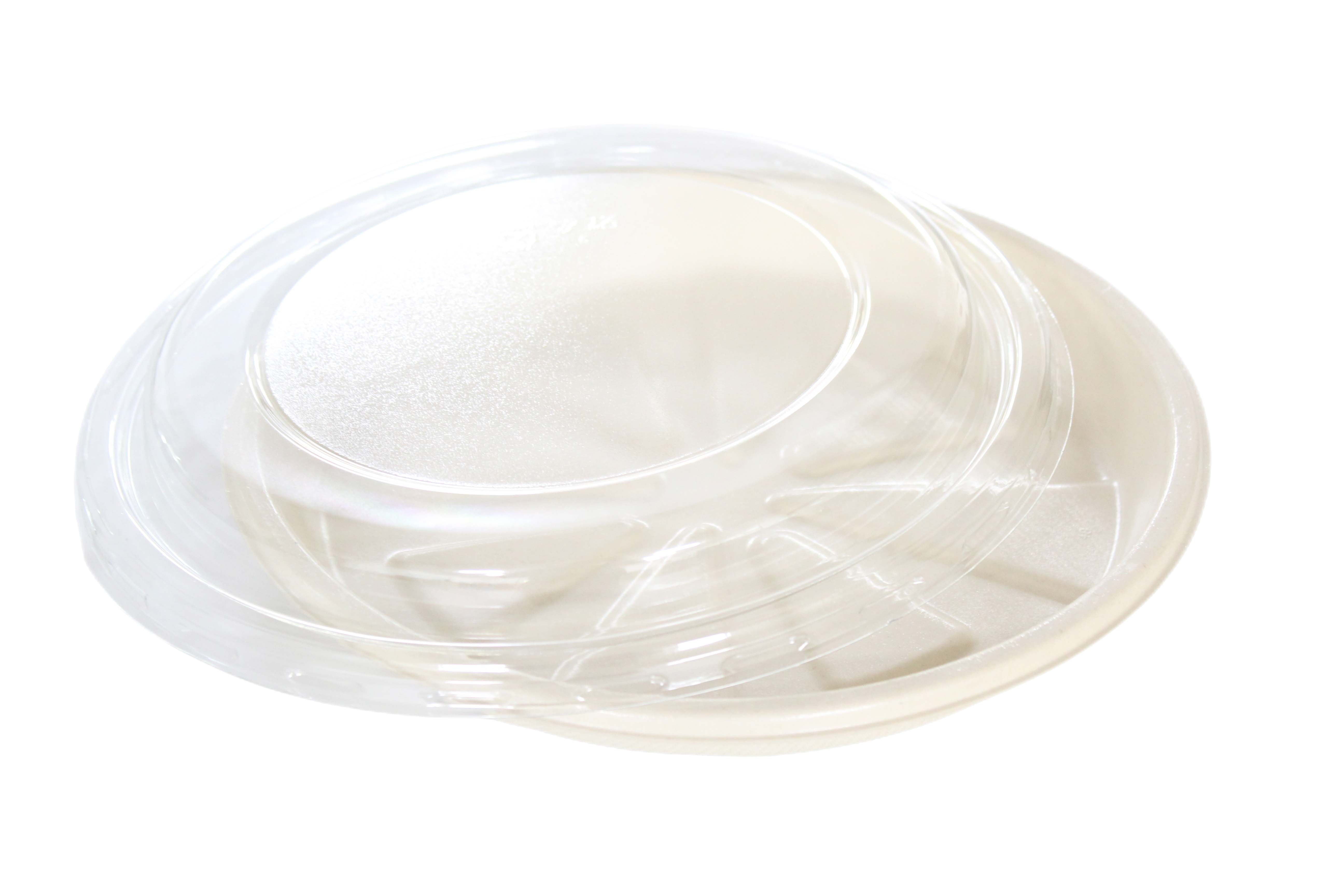 Complete Sugarcane pizza tray with PET lid