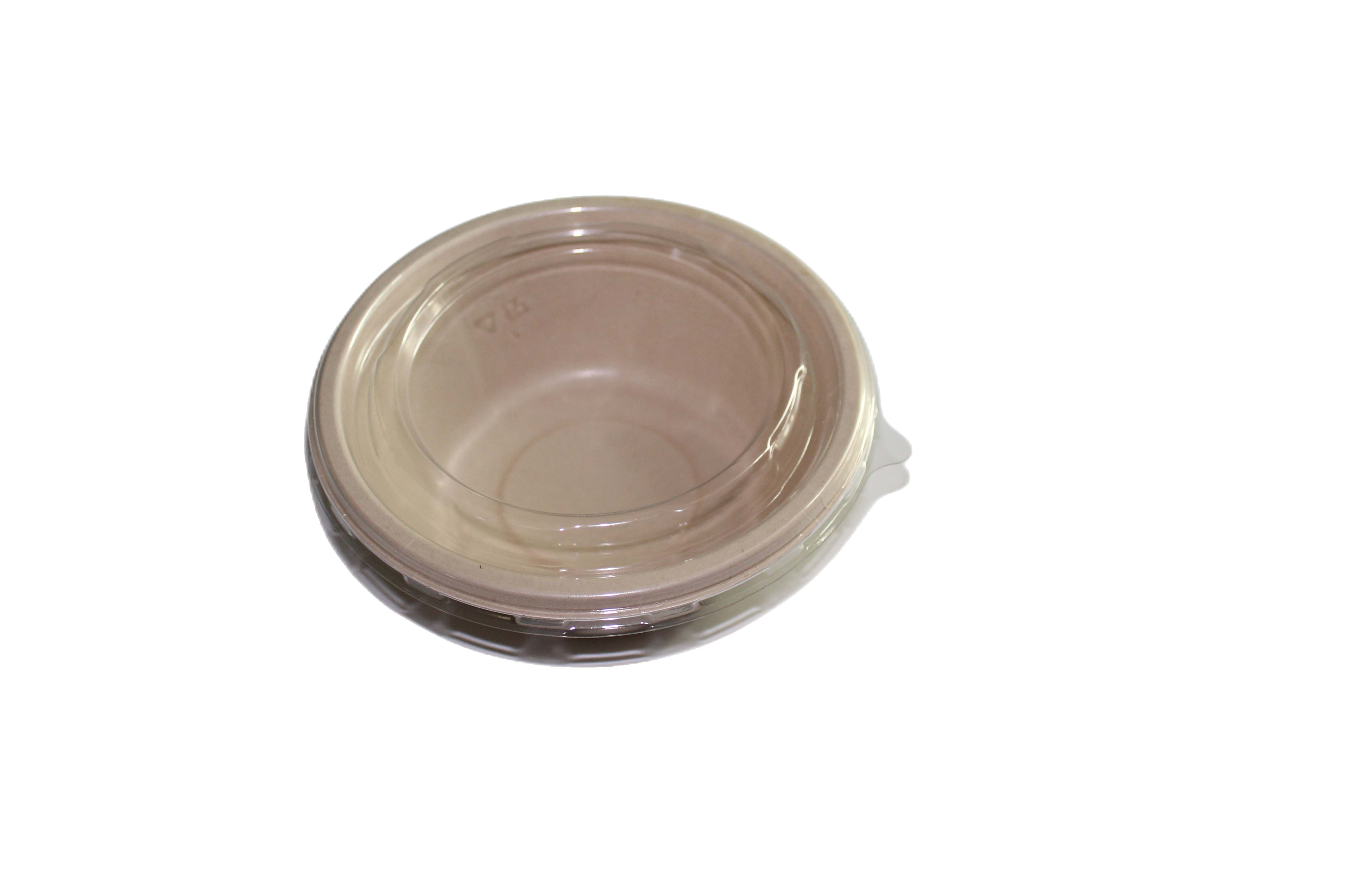 Circular Sugarcane croquettes tray with PET lid